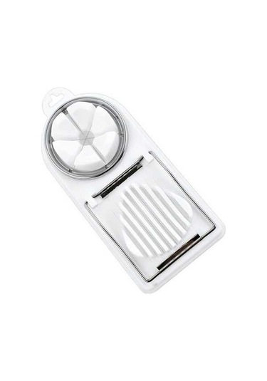 Trendooze Gaojunshop01 Beyaz Yumurta Dilimleyici 2 Başlı, Hediyeli Set Beyaz