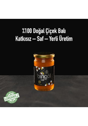 Bingöl Süzme Çiçek Balı Cam Kavanoz Naturel 360 G