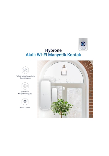 Hybrone Akıllı Wi-fi Manyetik Kontak, Kapı Ve Pencere Sensörü