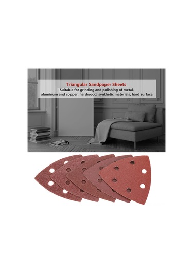 Xindoker 100 Adet 90mm Zımpara Kağıdı 60-240 + 1 Adet 80mm Üçgen Zımpara Pati Seti - Metal, Ahşap Ve Sentetik Malzemeler İçin Zımparalama Ve Parlatma