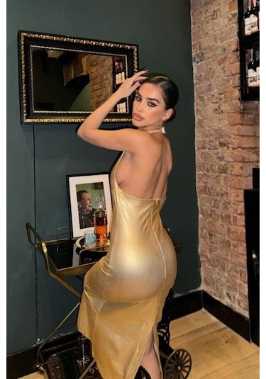 Felicia Sırt Dekolteli Elbise 2583-08 L