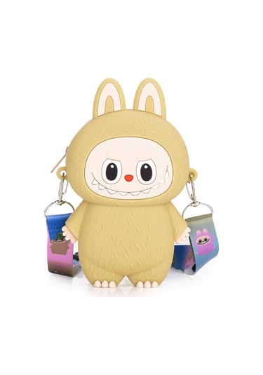 Snapbuy Silikon Bozuk Para Çantası, Labubu Şekilli Çocuk Cüzdanı Bej