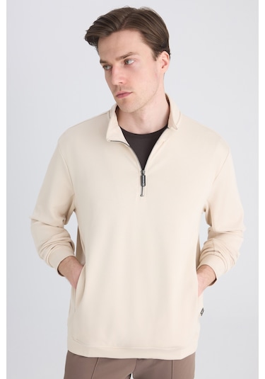 D'S Damat Ds Damat Regular Fit Bej Düz Sweatshirt 5hce26172202m Bej