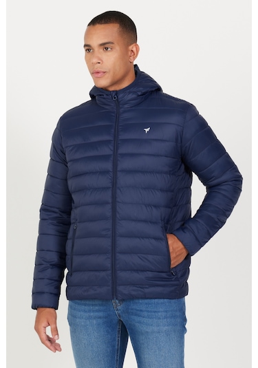 Erkek Lacı Standart Fit Normal Kesim Kapüşonlu Mont Lacı