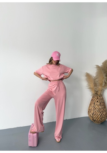 Kadın Modal Kısa Kolu Soft Touch Spor Takım Pembe Kadın Modal Kısa Kolu Soft Touch Spor Takım Pembe