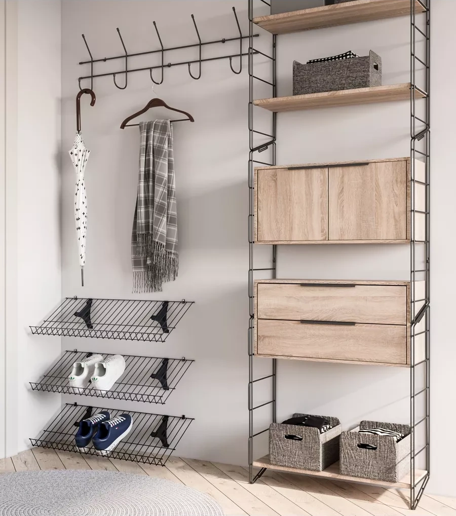 Najdı Ayakkabı Dolabı, Metal Dar Ayakta Yönlü 114433066 Siyah