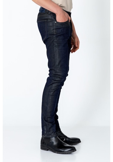 Erkek Regular Fit Sade Rahat Yağlı Kot Pantolon 001