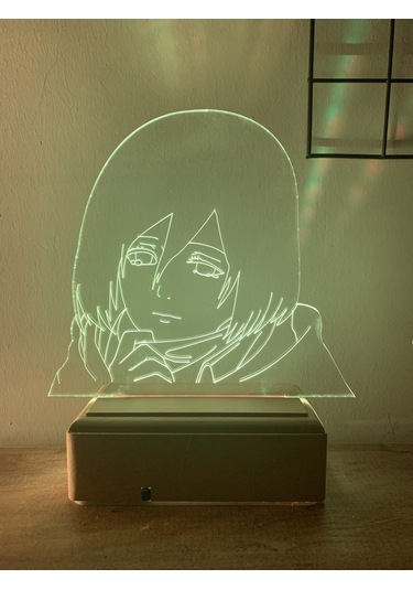 Mikasa Ackerman Aot 16 Renk Gece Lambası