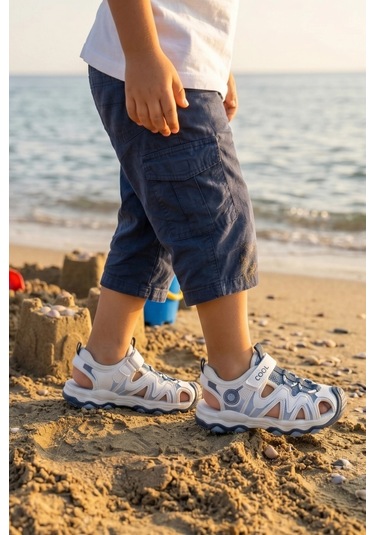 In Step Piona Erkek Çocuk Deniz Ve Sahil Sandaleti - Mavi / Beyaz