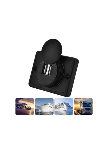 Lemestar Araç İçin 3.1a Hızlı Şarj Cihazı, Led Işıkli Çift Usb Port, 12-24v Dc Giriş, Abs Malzeme, Karavan, Otobüs, Tekne Uyumlu Mavi Işık