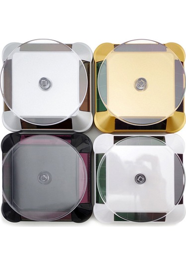 Monyee Güneş Enerjili 360 Döner Sergi Tabanı - Kuyumculuk, Telefon, Saat İçin Siyah Seri Standı