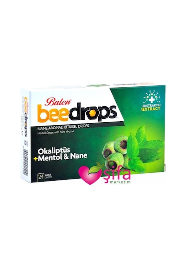 Balen Bitkisel Drops Boğaz Pastili 24 Drops Okaliptüs+Mentol ve N