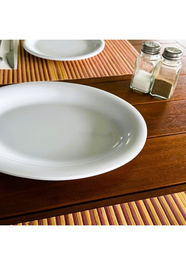 Alezy 628 Göreme Melamin Termostar Arya Kayık Tabak 28 Cm Beyaz