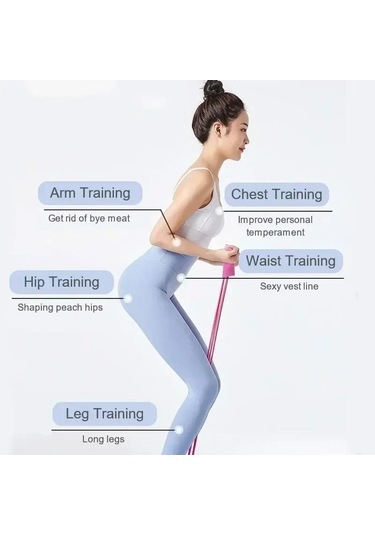 Sarı Direnç Bantları Elastik Fitness Bantları Evde Spor Egzersizleri İçin Çok Fonksiyonlu Taşınabilir 4 Tüp Elastik Pedal Çektirme Sarı