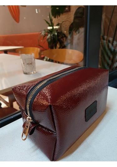 Meryy Collection Suni Deri Görünümlü Makyaj Çantası