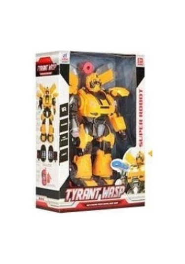 Uzaktan Kumandalı Sesli Işıklı Sünger Atarlı Oyuncak Dev Robot Sarı Renk