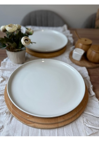 Moderna 6 Parça 27 Cm Servis Tabağı Krem Krem