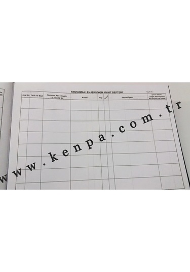 Pansuman Enjeksiyon Kayıt Defteri 100 Yp 200 Sayfa