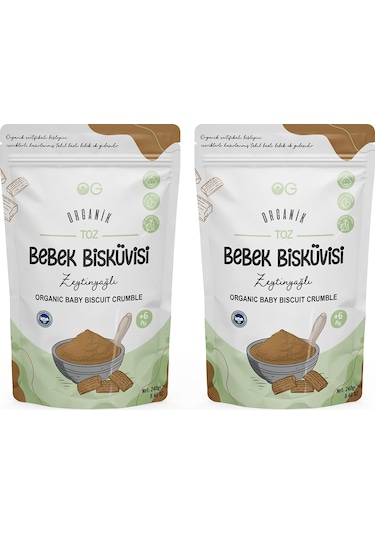 OG natural2'li Organik Zeytinyağlı Bebek Bisküvi Tozu Seti