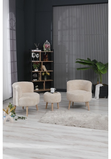 Harmony Puffy Çay Seti Koltuk Takımı Cafe, Ofis, Balkon, Yazlık, Teras, Bahçe Çok Renkli