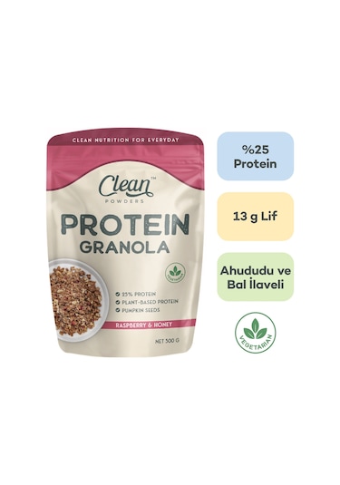 Clean Powders Meyveli & Ballı Protein Granola 300 Gr - Ahududu-bal