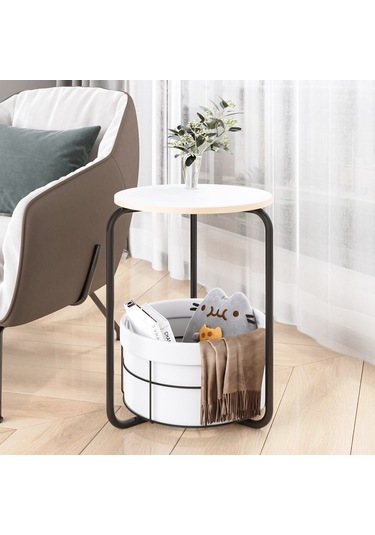 Çantalı Orta Sehpa Yan Zigon Sehpa Beyaz 1558