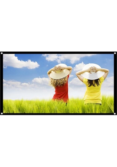 92 İnç 16:9 Taşınabilir Katlanabilir Projeksiyon Perdesi - Elastan Fiber Malzeme, Kolay Kurulum