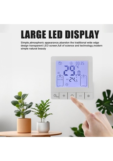 Novahub K5m Akıllı Termostat - 16a Isıtma, Lcd, 24 Saat Zamanlayıcı, Ip20, Beyaz