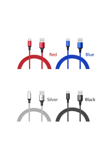 Suofeng Dayanıklı Nilon Örgülü Type-c Kablosu - Hızlı Şarj Ve Sabit Veri Transferi - Samsung Galaxy S9/s8/note 8, Lg V30/g6/g5, Oneplus 5/3t Uyumlu