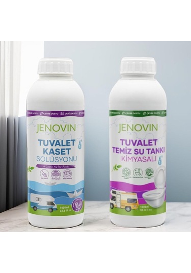Jenovin Sifon Temizliği Karavan & Tekne Tuvalet Kimyasalı 1L - Katı Atık Parçalama Lavanta Kokusu