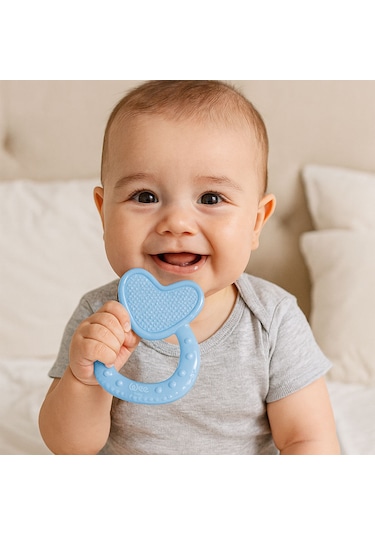 Wee Baby Kalpli Silikon Diş Kaşıyıcı Mavi