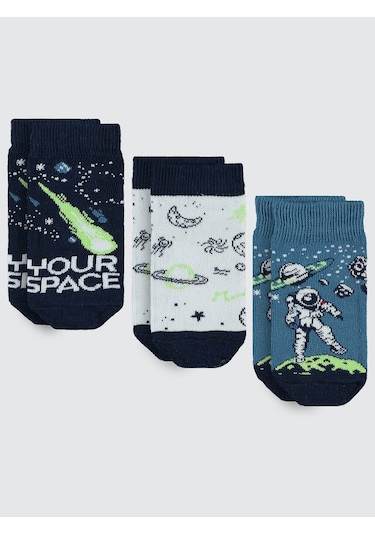 Civil Boys Erkek Çocuk 3'lü Patik Çorap 2-12 Yaş Beyaz Beyaz