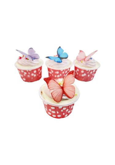 Kangvka 60 Adet Mor Renkli Sanayi Kek Dekorasyonu Fantezi Kelebekler, Hamur İşleme Ve Soğuk Servis Dekoru İçin Glutensiz Buğday Kağıdı Diğer