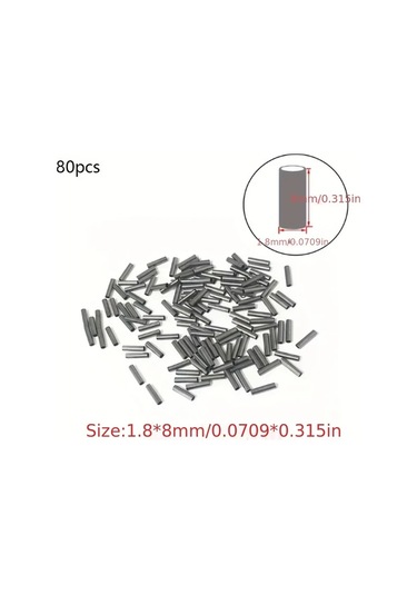 Dashanshop 1.8mm X 8mm 80 Adet Dayanıklı Balıkçılık Bakır Manşon Seti, Tatlı Ve Tuzlu Su Balıkçılığı Aksesuarları