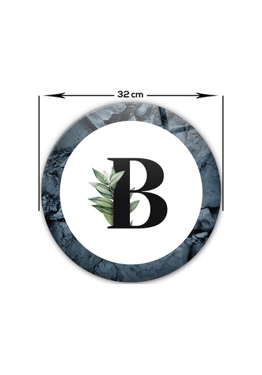 Decorita Cam Kesme Tahtası - Cam Kesme Tablası - Harfli Tasarım B Çap 32 CM