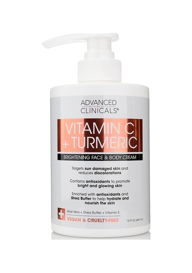 Advanced Clinicals Vitamin C + Turmeric Yüz ve Vücut Kremi 444 ML