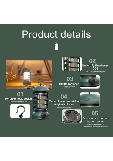 Funtree Kablosuz Kamp Lambası Kademesiz Karartma Açık Hava Retro Çadır Işığı Ev Atmosfer Kırmızı Kırmızı