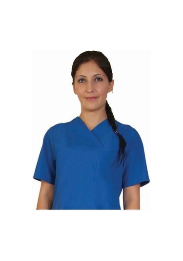 Hemşire Forması-Bayan Sax Mavi Cerrahi Nöbet Forma Takım