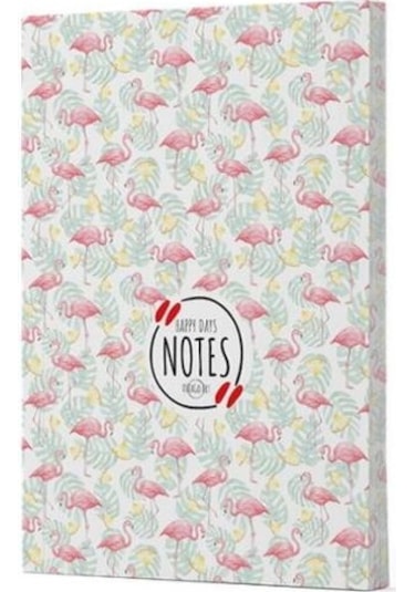 Flamingo 3 Çizgili Defter Yan Baskılı Siyah