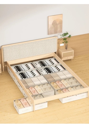 1 Adet Pamuk Ve Keten Şeffaf Yatak Alt Saklama Çantası Ev Diğer