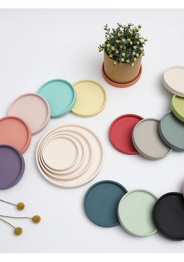 G-seramik Dairesel Saksı Drenaj Tepsisi Nordic Dekoratif Düz Pişmiş Taban Kalınlaştırılmış Ped