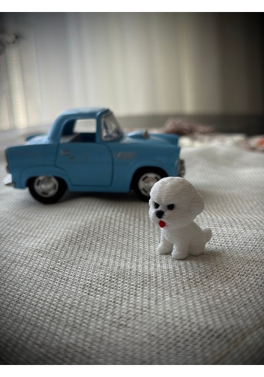 Sevimli Dil Çıkaran Mini Kaniş Köpeği - Araba Torpido Dikiz Aynası Süsü - Bişon Çuha Köpeği Dekor