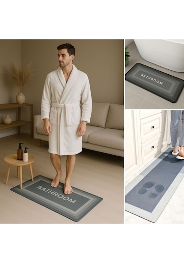 Sihirli Süper Su Emici Kaymaz Tabanlı Uzun Paspas 40 120 Cm 5361 Çok Renkli