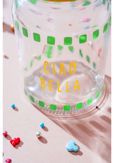 Vicenza Renkli Cam Kavanoz - 900 Ml Renkli