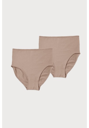 Malabadi Kadın Ten 2 Li Paket Modal Yüksek Bel Slip Külot 1955 Ten