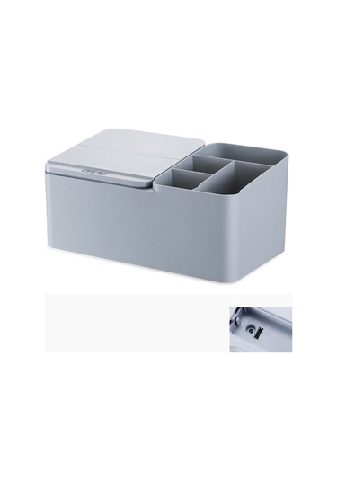 Suntek Çok Fonksiyonlu Akıllı İndüksiyon Saklama Kutusu Ofis Gri + Usb
