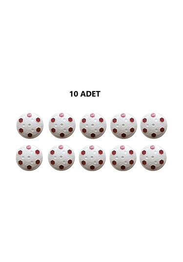 10 Adet Yuvarlak Mercekli Yol Butonu Beyaz Renk