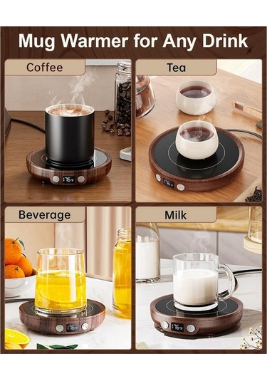 Ulzyvf Siyah Sıcaklık Kahve Isıtıcıları Fişi Fincanı Ekranlı Ayarı Abd 3 Bl Siyah