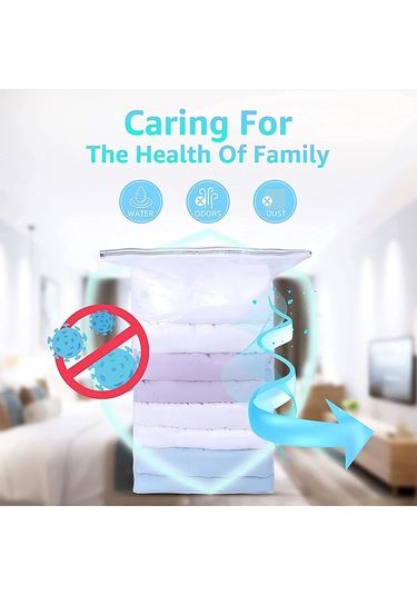 Reedark Ev İçi Kıyafet Battaniye Saklama Torbası - Vakumlu Kompresyonlu, Hava Çekme Gereksinimi Yok, 2 Boyut Seçeneği Orta/büyük , Sayfa Tasarrufu Sağlar Beyaz