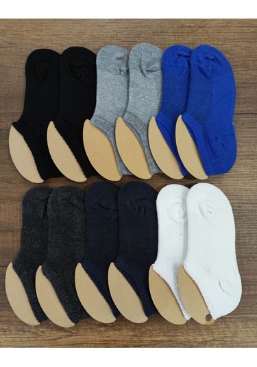 Çocuk 12 Çift Kısa Snekers Çorap Burun Dikişsiz Asorti-2